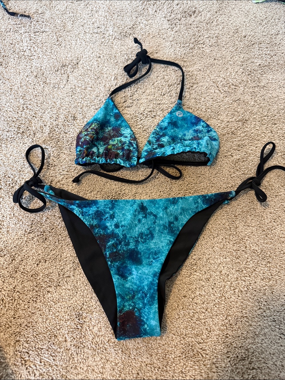 Women's Key West Belize Reversible Tie Side Bikini  (top medium, bottoms large)